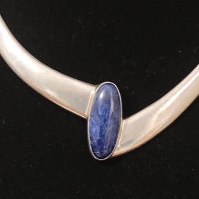 147: Blue Lapis & Sterling Silver Taxco Necklace and Bracelet