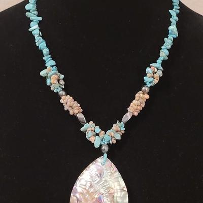 148: Turquoise and Shell Necklace