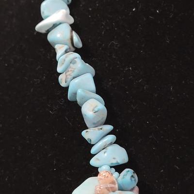 148: Turquoise and Shell Necklace