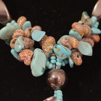 148: Turquoise and Shell Necklace