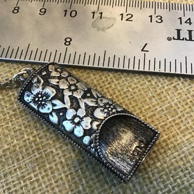 1975 Vintage Avon Silver Note Pendant Necklace Ornate Whistle Silver-Tone  Works