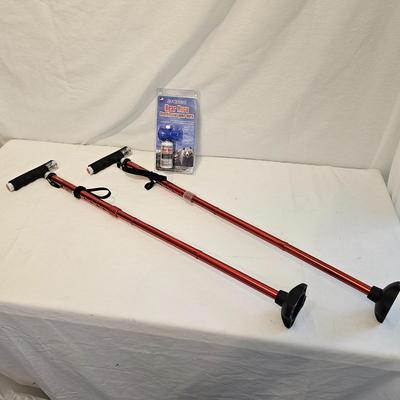 Two BeneCane Walking Sticks w/ Built-In Lights & Bear Horn  (M-JS)