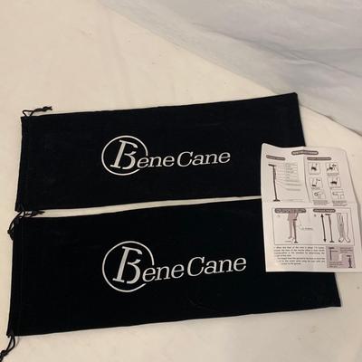 Two BeneCane Walking Sticks w/ Built-In Lights & Bear Horn  (M-JS)