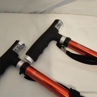 Two BeneCane Walking Sticks w/ Built-In Lights & Bear Horn  (M-JS)