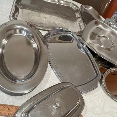 Vintage stainless steel serving ware