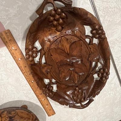 Wooden kitchen carved tray + more