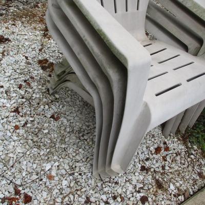 4 Outdoor Plastic Chairs