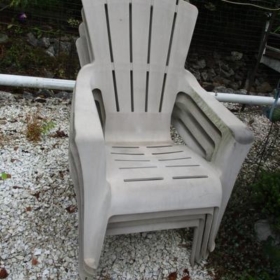 4 Outdoor Plastic Chairs