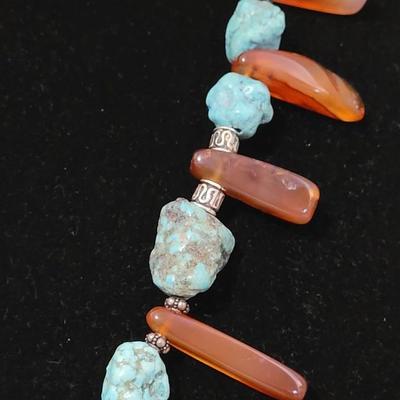 149: Turquoise and Carnelian Necklace