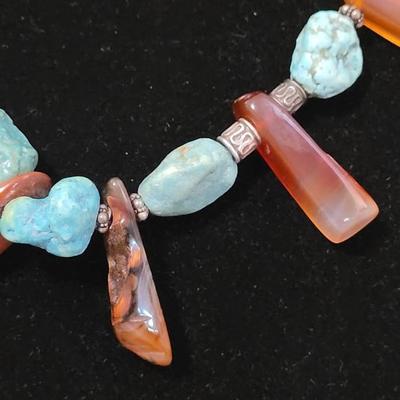 149: Turquoise and Carnelian Necklace