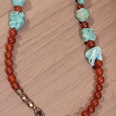 149: Turquoise and Carnelian Necklace