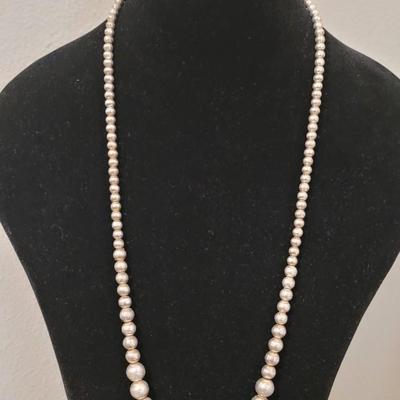 #151: 32" Sterling Silver Graduated Bead Necklace