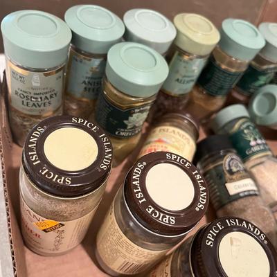 Vintage Schillings spice jars + more