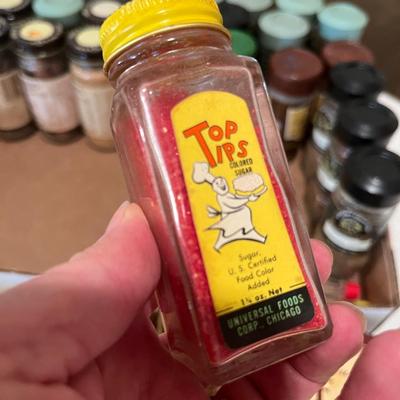 Vintage Schillings spice jars + more