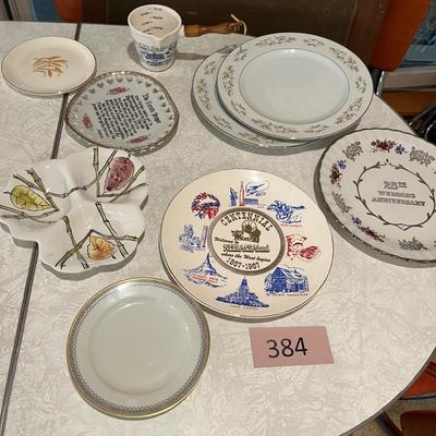 Vintage travel souvenir plates + more