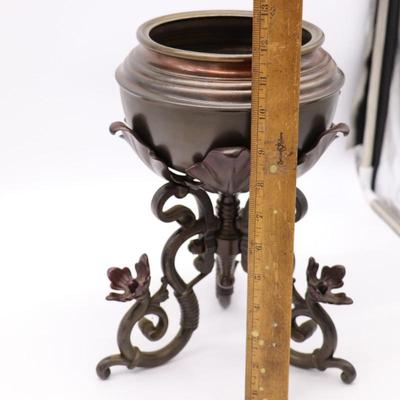 Antique B&H Globe Art Nouveau Floral Kerosene Lamp