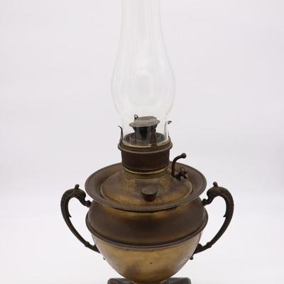 Antique Edward Miller & Co Kerosene Lamp with Art Deco Design