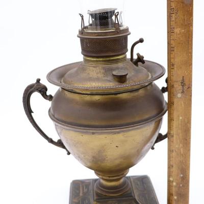 Antique Edward Miller & Co Kerosene Lamp with Art Deco Design