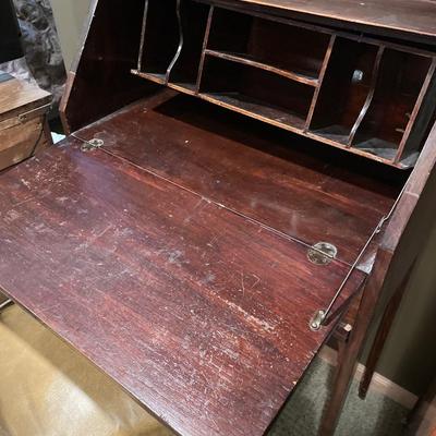 Vintage drop down desk and chair