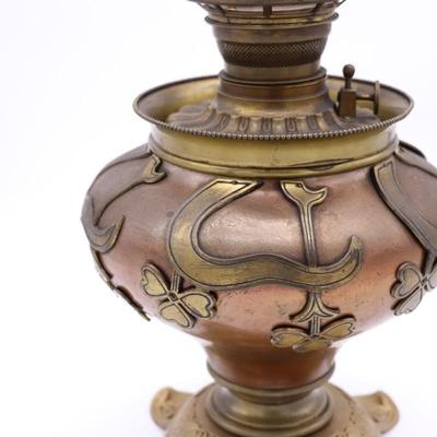 Gorgeous Art Nouveau B&H and Royal Kerosene Burner Lamp