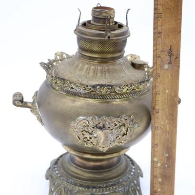 Antique Brass Kerosene Lamp Base that is Rewired