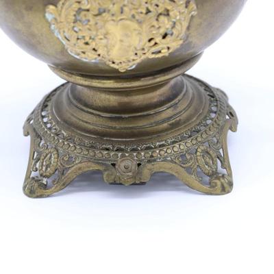 Antique Brass Kerosene Lamp Base that is Rewired