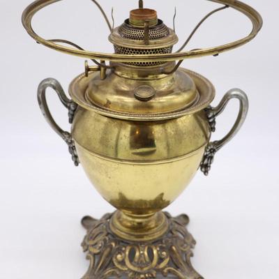 Antique Bradley and Hubbard Brass Kerosene Lamp