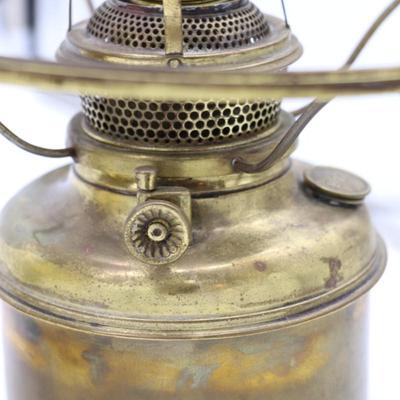 Antique Bradley and Hubbard Brass Kerosene Lamp