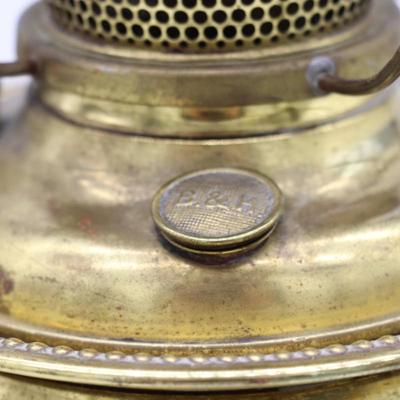 Antique Bradley and Hubbard Brass Kerosene Lamp