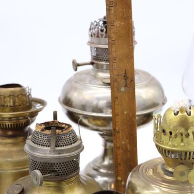 Lot of 7 Antique Kerosene Lamp Burners