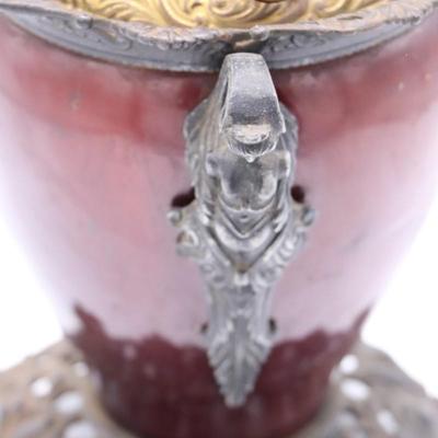 B&H Antique Kerosene Lamp in Art Nouveau Style Circa 1890s