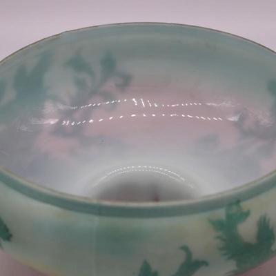 Antique Asian Chinese Lion or Dragon Kerosene Lamp Shade