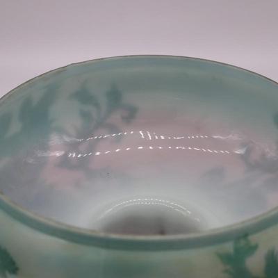 Antique Asian Chinese Lion or Dragon Kerosene Lamp Shade