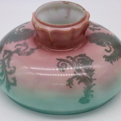 Antique Asian Chinese Lion or Dragon Kerosene Lamp Shade