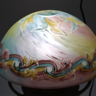 Beautiful Antique Reverse Painted Lamp Shade