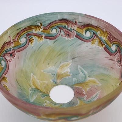 Beautiful Antique Reverse Painted Lamp Shade
