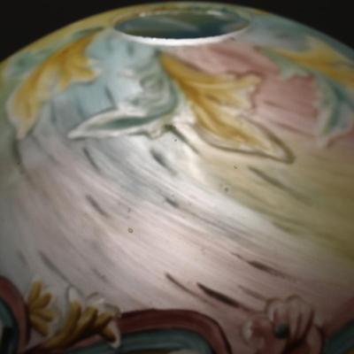 Beautiful Antique Reverse Painted Lamp Shade