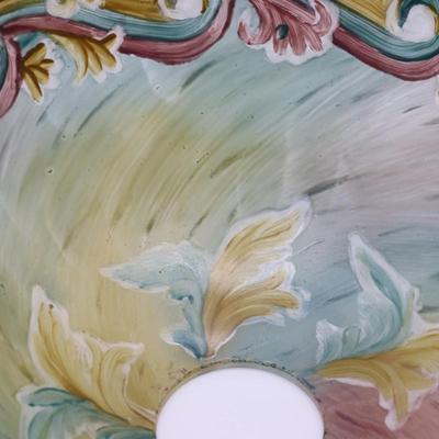 Beautiful Antique Reverse Painted Lamp Shade