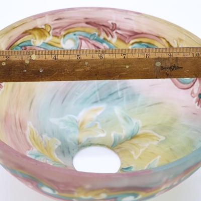 Beautiful Antique Reverse Painted Lamp Shade