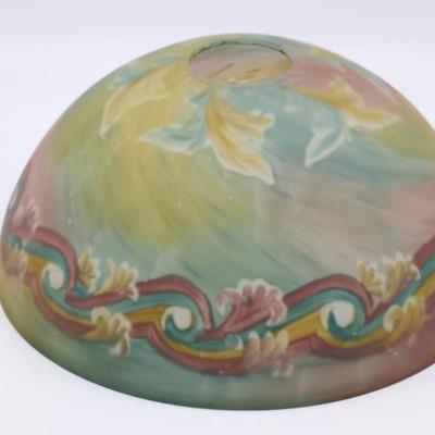 Beautiful Antique Reverse Painted Lamp Shade