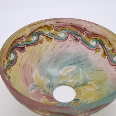 Beautiful Antique Reverse Painted Lamp Shade