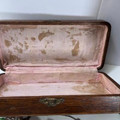 Watches, Vintage jewelry, cigar box. semi precious bead necklaces