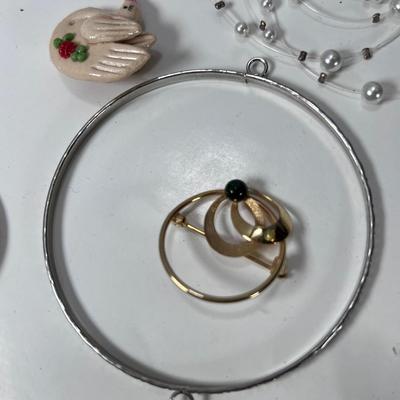 Watches, Vintage jewelry, cigar box. semi precious bead necklaces