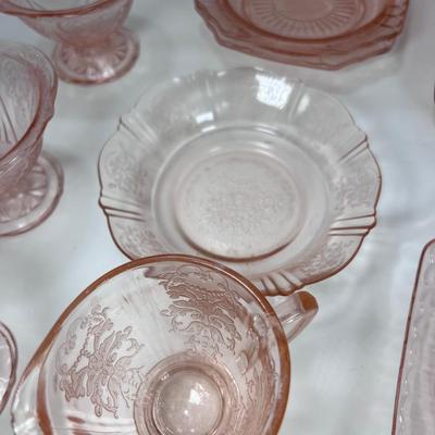 Pink Depressionware glass Plates
