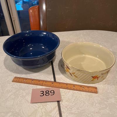 Hall Autumn Leaf Baker + Blue modern bowl.