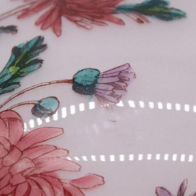 Beautiful Antique Painted Floral White Glass Domed Lamp Shade