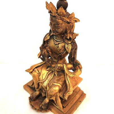 Lot #44 Vintage Gilt Brass Figure Vajrasattva