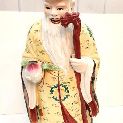 Lot #48  Vintage Ceramic Statue of Shou Xing, God of Longevity