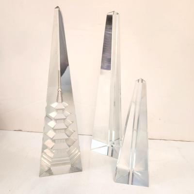 Lot #49 Lot of 3 Crystal Obelisks