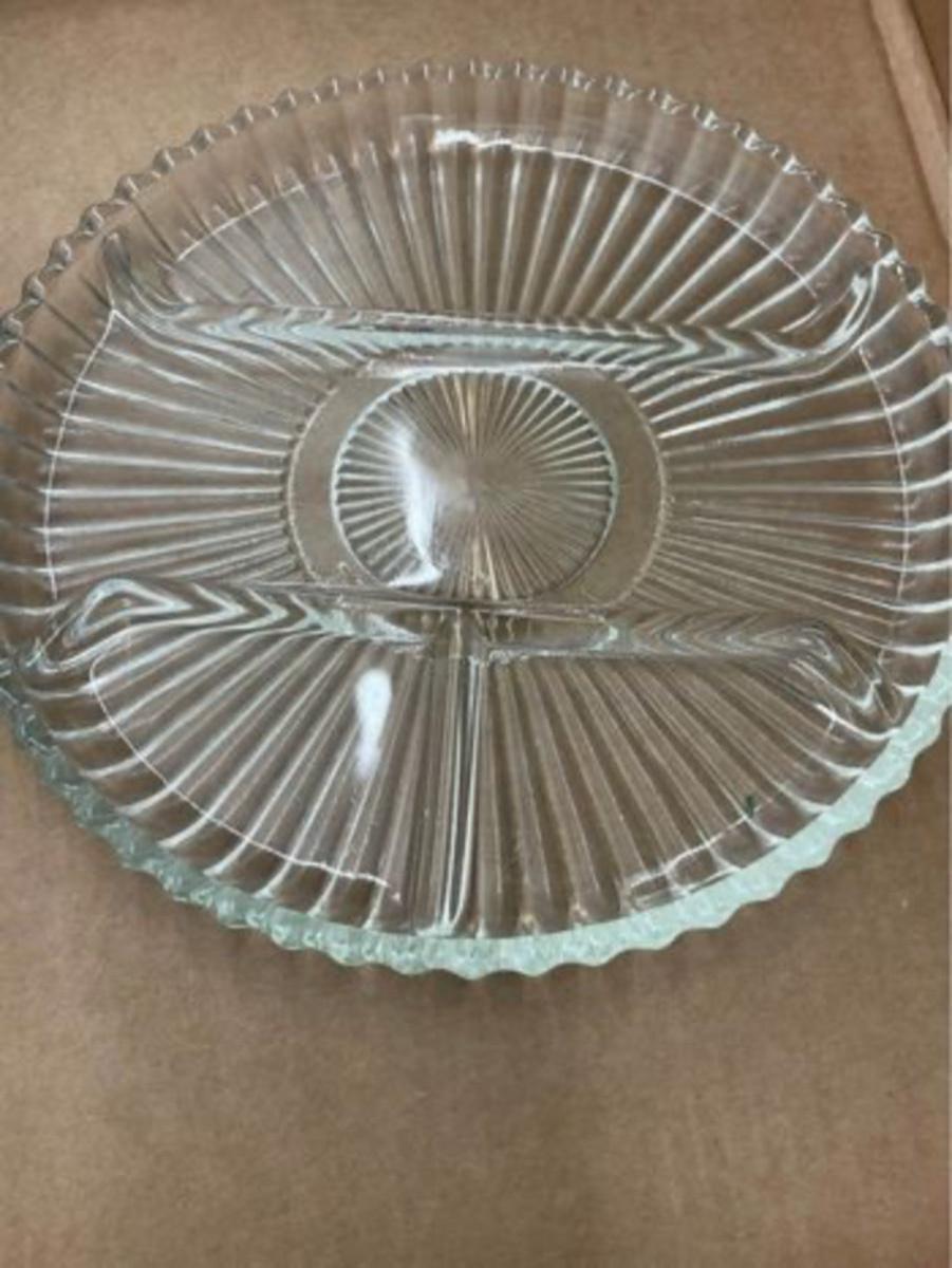 Heavy Glass Divided Serving Platter